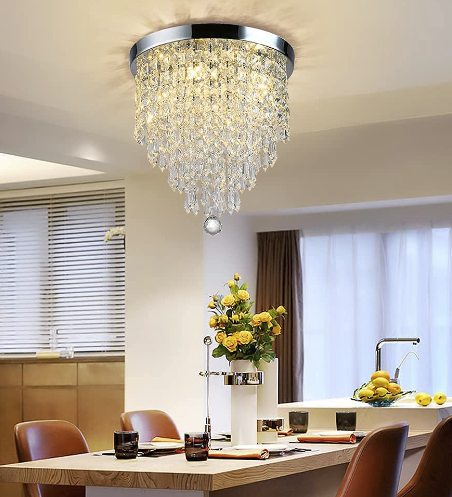 Elegant Multi-Layer Crystal Chandelier Perfect for the Kitchen